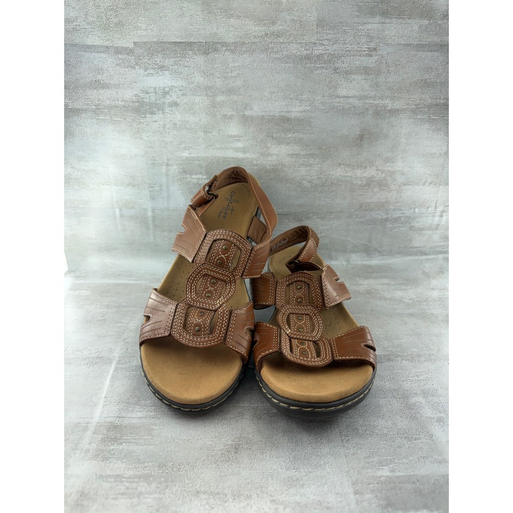 Clarks Collection Tan Leather Slingback Sandals 261340845070 Women Sz 9.5W